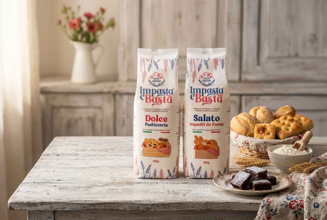 Pragmatika firma 'Impasta e Basta': naming, pack e strategia digitale per la nuova linea nata dalla partnership tra Ar.pa Lieviti e Molino Gaspari